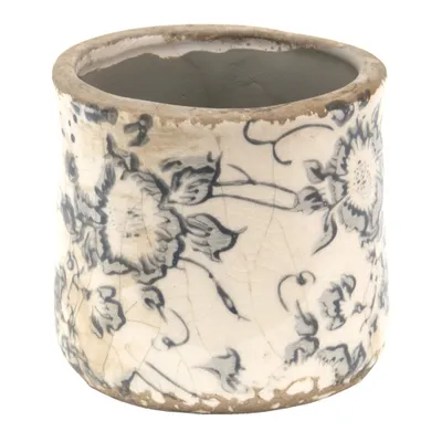 Produktbild von Clayre & Eef Blumentopf Ø 8x7 cm Grau Beige Keramik Blumen