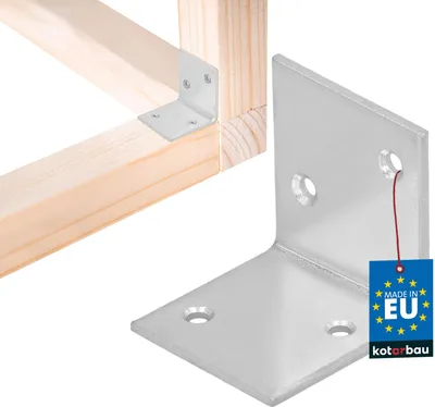 Produktbild von KOTARBAU® Winkelverbinder 35 x 35 x 35 mm verzinkter Stahl Silber Schwerlastwinkel Balkenverbinder Möbelwinkel Winkelblech Holzverbinder Regalwinkel Winkel Metall Verzinkt Stabil Langlebig Stahlwinkel
