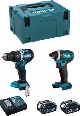 Produktbild von MAKITA Kit MK222RTJ (DHP484 + DTD152 + 2 x 5,0 Ah + DC18RC + MAKPAC 3)
