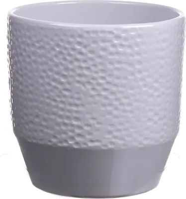 Produktbild von INNA-Glas Blumentopf BIHAM, Keramik, Hammerschlag Muster, hellgrau, 13,2 cm, Ø 13,5 cm - Kleiner Keramiktopf