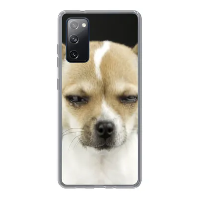 Produktbild von MuchoWow® Handyhülle Schutzhülle Hülle für Samsung Galaxy S20 FE Weinender Hund auf schwarzem Hintergrund Silikon Softcase Handy Hülle