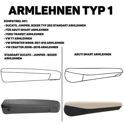 Produktbild von Armlehnenbezüge für Fiat Ducato, Boxer, Jumper Armlehnen Braun