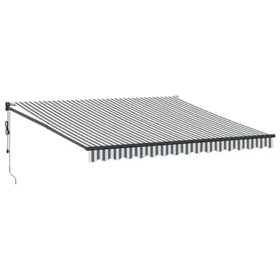 Image de vidaXL Auvent rétractable Anthracite et blanc 4x3 m Tissu et aluminium