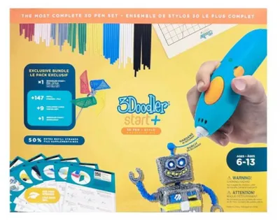 Zdjęcie produktu dla 3Doodler Start Plus Costc komplektas rozszerzony, Plastik kompostowalny, 0,77 mm, Wytłaczanie na gorąco (HME), 65 °C, 6 lat(a), Chiny