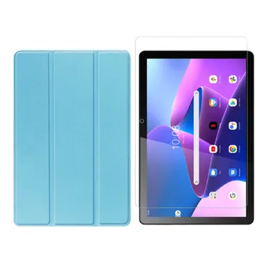Produktbild von 2in1 Set für Lenovo Tab M10 3. Generation 2022 TB-328F 10.1 Zoll Tablet mit Schutzhülle + Schutzglas mit Auto Sleep/Wake Hülle