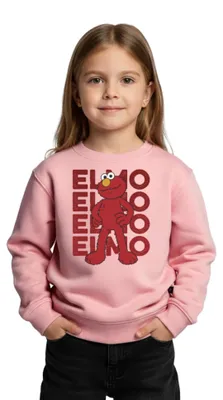 Produktbild von Spreadshirt Sesamstraße Elmo Pose Kinder Premium Pullover, 110/116 (4 Jahre), Rosa