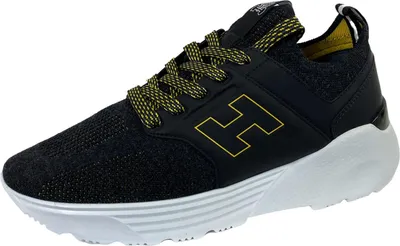 Produktbild von E11 sneaker uomo HOGAN H443 ACTIVE ONE Gewebe schwarz/gelb Schuhe Männer