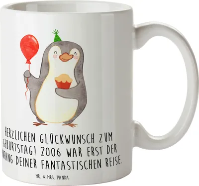 Produktbild von Mr. & Mrs. Panda Tasse 2006 Geburtstag - Weiß - Geschenk, Kaffeetasse, Becher, Happy Birthday, Pott, Alter, haferl, Geburtstagsgeschenk, Glückwunsch, Geburtstagswünsche