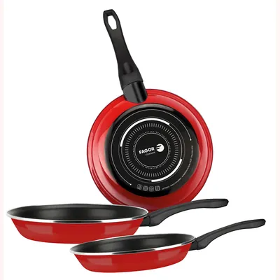 Imagen del producto de Juego de sartenes FAGOR, color rojo