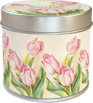 Imagen del producto de Vela aromática en lata, colección "Primavera", aroma a tulipán