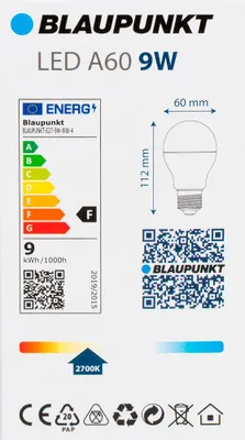 Produktbild von Blaupunkt Glühbirne e27 - Led Lampe - A60 Matt - 9W (entspricht 80W) - 900 Lumen - 2700K Warmweiß - Nicht-Dimmbar - 4er Set