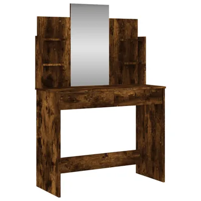 Obrázok produktu pre Toaletný stolík so zrkadlom dymový dub 96x39x142 cm