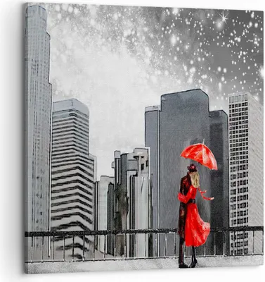 Produktbild von Bild auf Leinwand - Leinwandbild - Stadt Haus Straße - 60x60cm - Wand Bild - Wanddeko - Wandbilder - Leinwanddruck - Bilder - Kunstdruck - Wanddekoration - Leinwand bilder - Wandkunst - AC60x60-3948