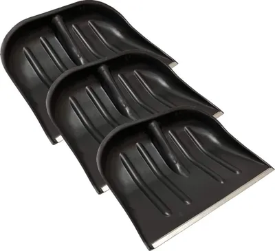 Produktbild von 3x Schneeschieber Schneeschaufel Schwarz 45x35cm Schiebekante Aluprofil o.Stiel