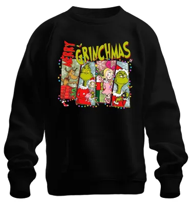 Produktbild von Merry Grinchmas Weihnachten Grinch lustig Geschenk Familie Sweatshirt Pullover, Schwarz, 3XL