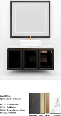 Produktbild von Schwarzer Badezimmerschrank Badezimmermöbel Regal Badezimmerschrank Holzregale