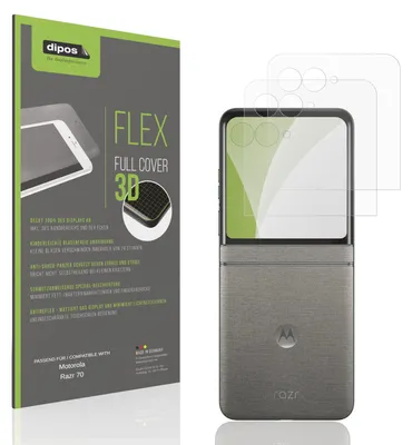Produktbild von 2x Full Cover Schutzfolie matt für Motorola Razr 70 Aussenseite Panzerfolie Anti-Shock
