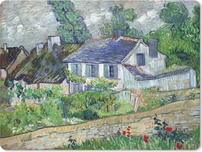 Produktbild von MuchoWow® Mauspad Mousepad Haus in Auvers - Vincent van Gogh 23x19 cm - Mousepads - Maus Mat - Pad - Mausunterlage - Schreibtischunterlage - Mauspad
