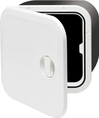 Immagine prodotto di Cassetta in plastica Allpa, 374x374x250mm, 1x serratura, 180°, bianco (coperchio + cerniere rimovibili)