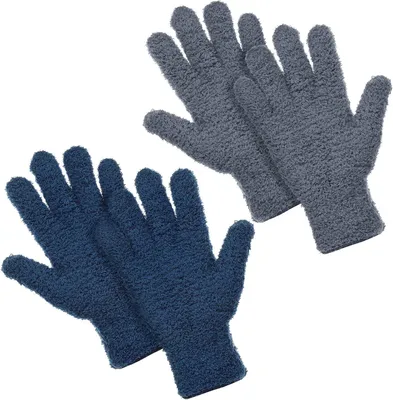 Produktbild von Waschbare Mikrofaser-Reinigungshandschuhe, staubende Fäustlinge für Küche, Haushalt, Auto, Spiegel, Jalousien, 2 Paar in verschiedenen Farben