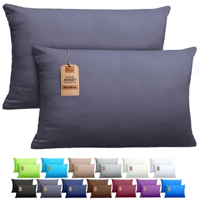 Immagine prodotto di set di 2 copricuscini 100% cotone 40x60 cm grigio antracite