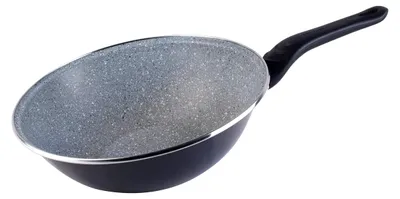 Wok 28 cm, dunkelgrau, antihaftbeschichtet, emaillierter Stahl