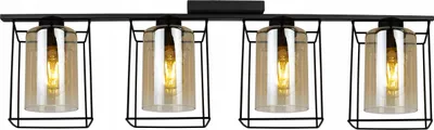 Obrázok produktu pre Hella Cage Pendant Lamp - Stropné svietidlo do obývačky, spálne a jedálne - Kovové a sklenené závesné svietidlo - E27 - Honey - 4 plamene