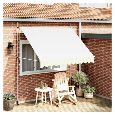 Produktbild von Einziehbare Markise Handbetrieben 250 cm Cremeweiß für Balkon und Terrasse