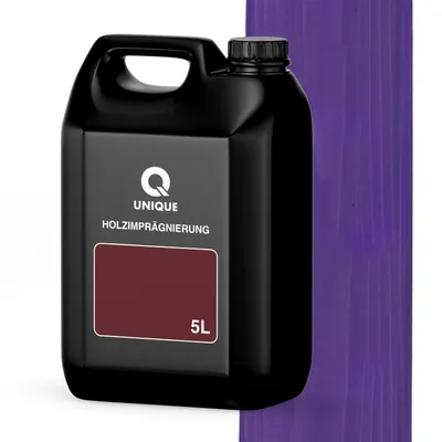 Produktbild von Q UNIQUE Holzimprägnierung  Violett 5 L Holzschutz 2 In 1 Grundierung Mit Schutz Farbimprägnierung Imprägniermittel Innen & Außen