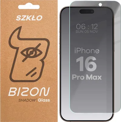 Produktbild von Bizon Glass Clear Shadow Privacy Panzerglas für iPhone 16 Pro Max, getönt