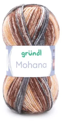 Produktbild von Gründl Wolle Mohana 100 g grau-camel-braun