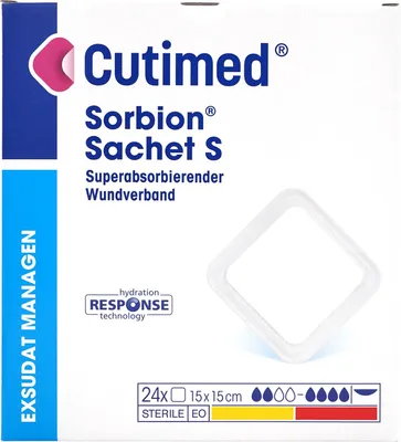 Zdjęcie produktu dla Cutimed Sorbion Sachet S Opatrunek na ranę 15x15 cm 24 szt