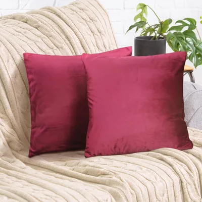 Produktbild von 2er Set Kissenbezug 50x50cm, Samt flauschig weich, mit verstecktem Reißverschluss