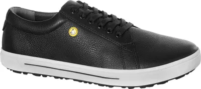 Produktbild von Birkenstock Berufsschnürschuh QO 500, Schwarz, Gr. 43, wasserabweisendes Glattleder, ESD, rutschhemmend, auswechselbares Fußbett, Sicherheitsklasse O2, Öl- und benzinresistente Laufsohle, EN ISO 20347:2012