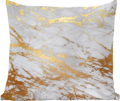 Produktbild von MuchoWow® Zierkissen Sofakissen Wohnzimmer Dekokissen 50x50 cm Marmor - Muster - Gold - Komfort - Sofakissen