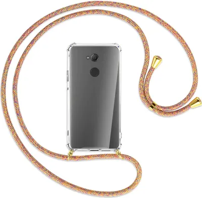 Produktbild von Handykette Backcover-Schutzhülle mit Band (Metall goldfarben) für Sony Xperia XA2 Ultra - Rainbow