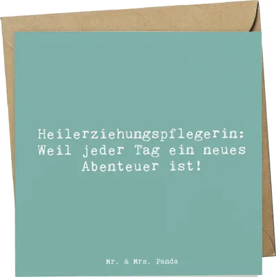 Produktbild von Mr. & Mrs. Panda Grußkarte Spruch Heilerziehungspflegerin Abenteuer - Meeresbrise - Geschenk, Klappkarte, pflegerische Unterstützung, Berufsprodukte, doppelkarte, Beruf