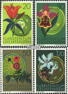 Produktbild von Briefmarken Liechtenstein 1970 Mi 521-524 (kompl.Ausg.) gestempelt Blumen