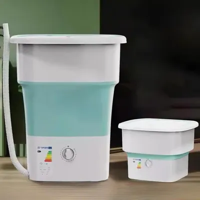 Obrázok produktu pre Prenosná práčka – Skladacia mini práčka – Na pranie menších dávok – Veľká kapacita 52 litrov – Skladacia – Zelená