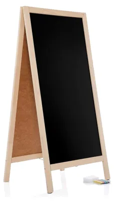 Produktbild von Kundenstopper aus Holz für Tische, Werbetafel 93x47 cm in Natur