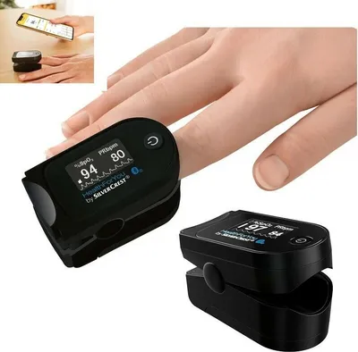 Produktbild von Pulsoximeter Spo 55 Puls Oximeter Pulsoxymeter  Pulsmessung Blut Messgerät Bluetooth® mit App