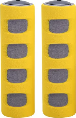 Productafbeelding van 1 paar antislip handvatten van zacht schuim voor fietsen (grijs geel)