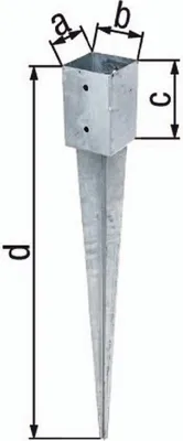 Produktbild von Alberts Einschlag-Bodenhülse | für Vierkantholzpfosten | feuerverzinkt | 91 x 91 mm | Gesamtlänge 900 mm
