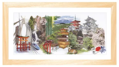 Kreuzstichset Japan, Aida 18 Count, 79 x 35 cm, DMC-Garn, 548A
