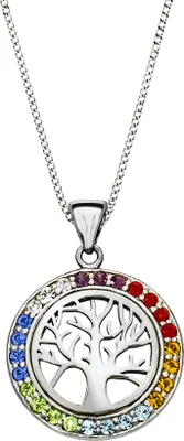 Produktbild von Zeeme Silber Halskette Silber 925 rhodiniert mit Lebensbaum-Motiv