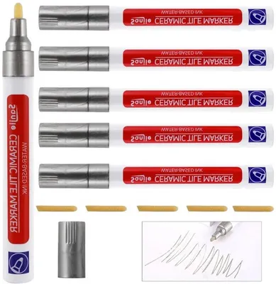 Ziegelstift Set mit 6 Stück, graue Marker zum Füllen von Fugen und Reparaturen in Fliesen, Böden, Küche und Bad