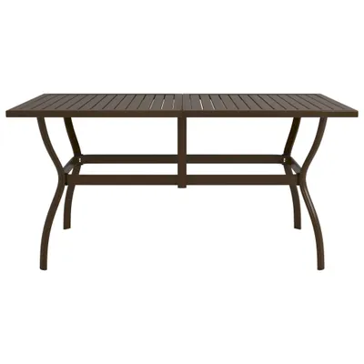 Image de vidaXL Table de jardin marron 140x80x72 cm acier