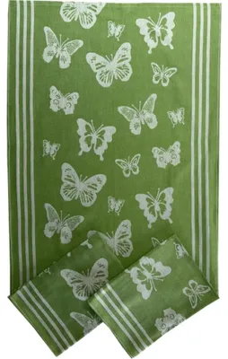 Obrázok produktu pre Extra savý uterák 50x70 cm Motýli zelený 3 ks
