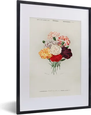 Produktbild von MuchoWow® MuchoWow® Gerahmtes Poster Blumen - Vintage - Blatt 30x40 cm - Poster mit zchwarzem Bilderrahmen - Wandposter Schlafzimmer