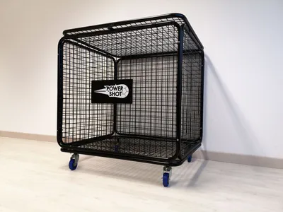 Produktbild von POWERSHOT Ballonkäfig - Sport Aufbewahrungsbox- aus Stahl - Ideal für den Transport und die Aufbewahrung von Bällen aller Art.